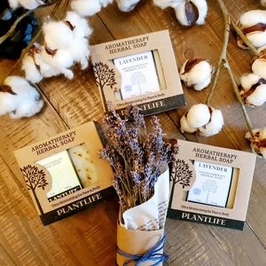Lavender & Peppermint Herbal Bar Soap By Plantlife Aromatherapy 3pc Set